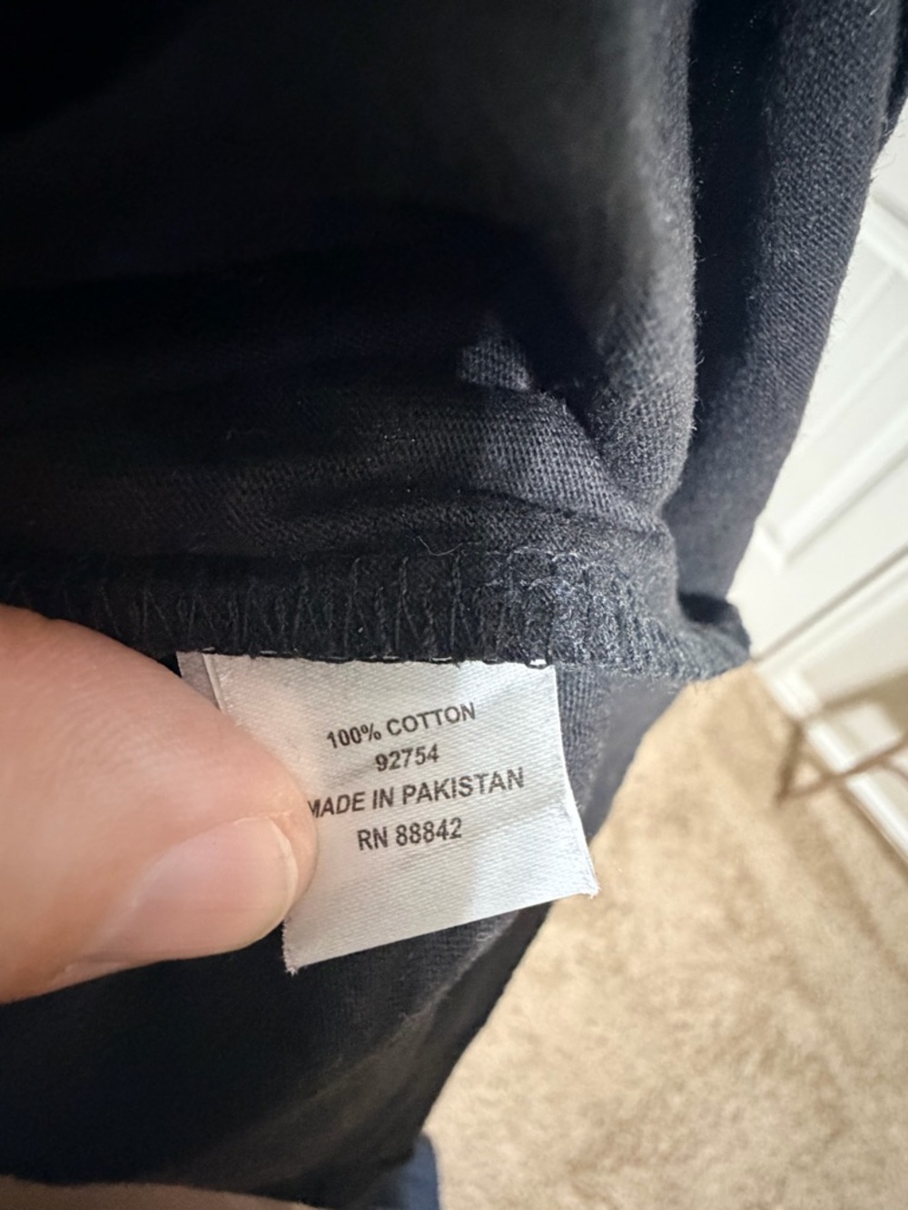 Classic Men's Black Crewneck T‑Shirt with pocket 6XL - Picture 7 of 10